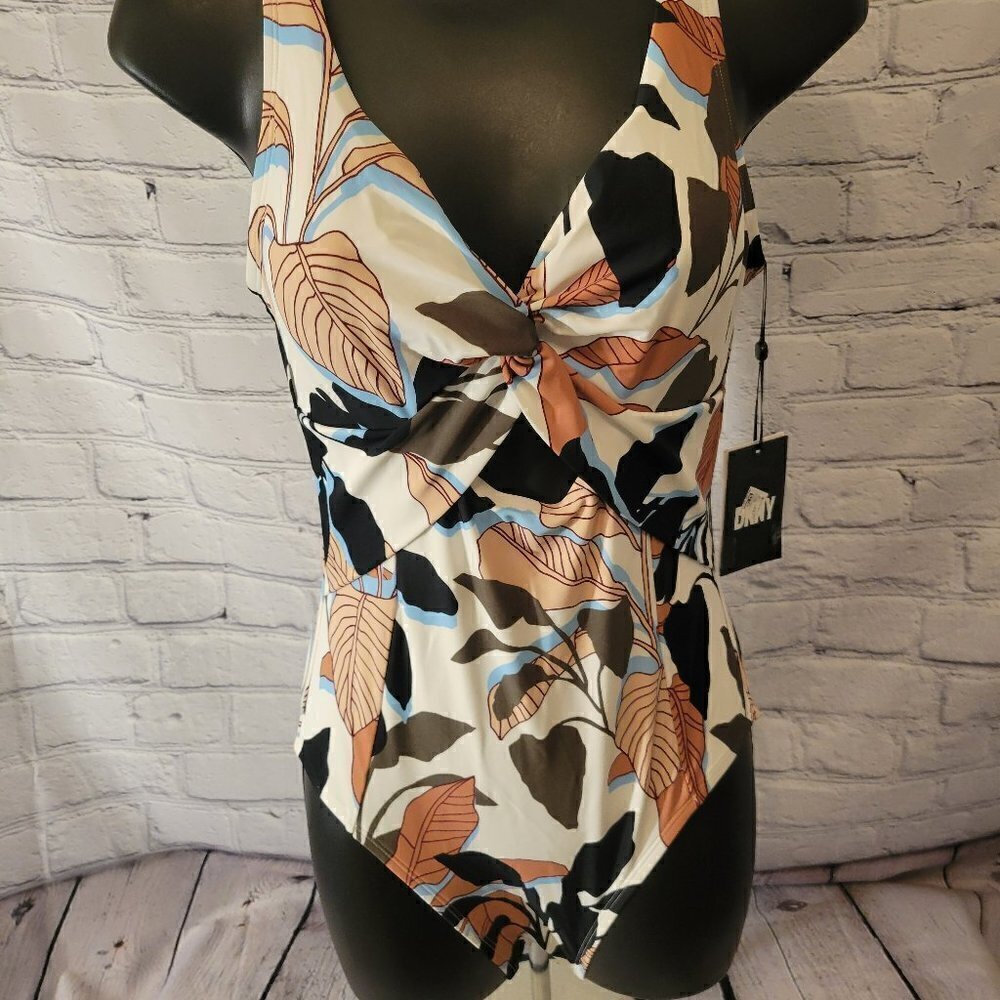 Dkny Twist-Front Cutout One-Piece Swimsuit - Welcome to the Jungle